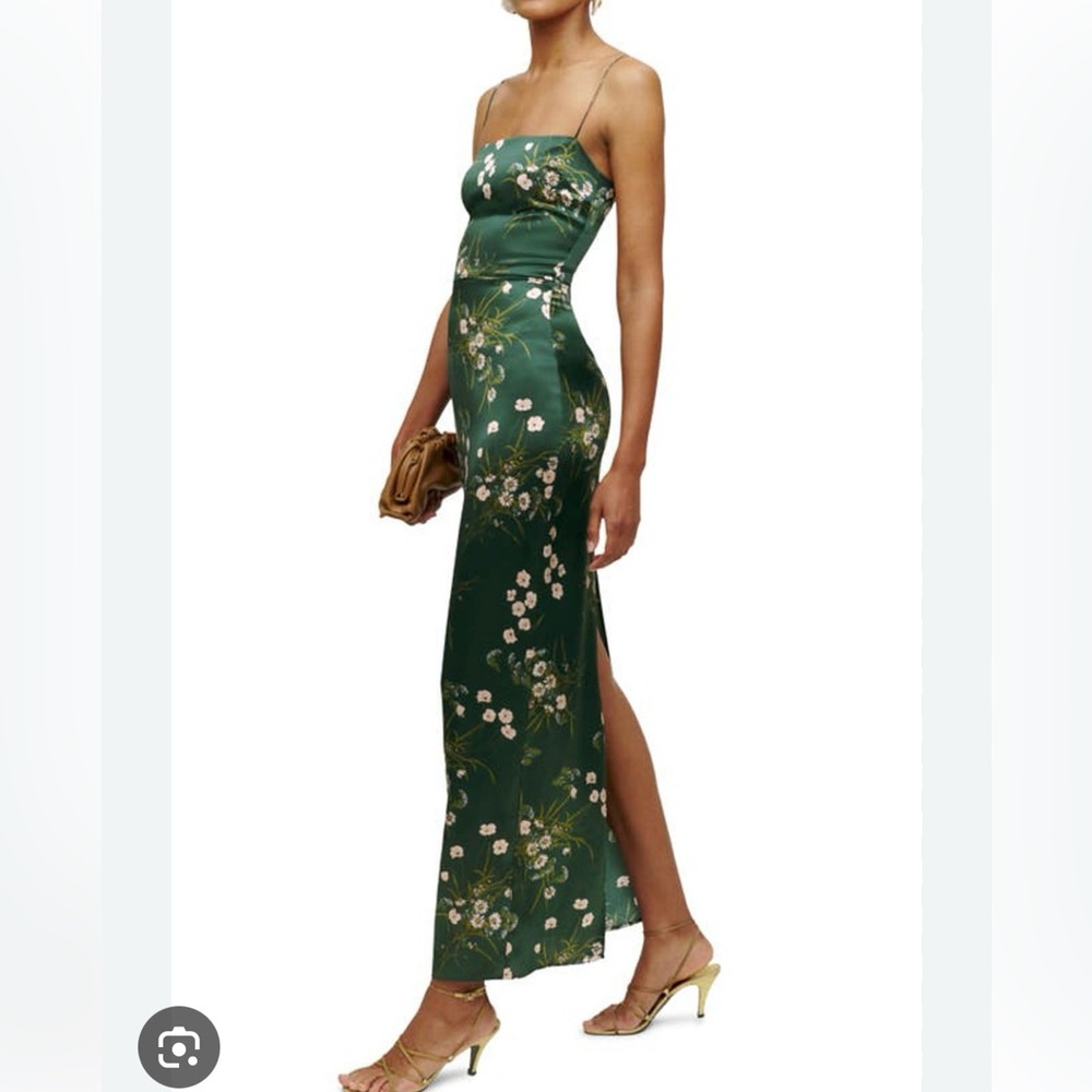 Reformation Frankie silk dress in Buena